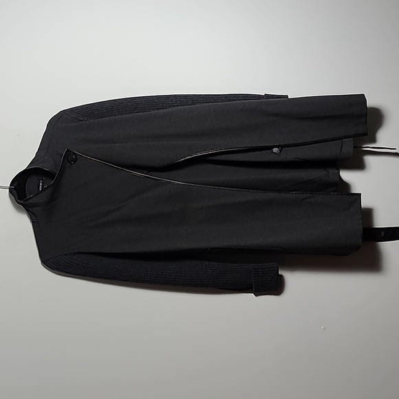 LAFAYETTE 148 New York Grey Self Tie Open  Cardigan w/ Button Collar Size Small - Picture 5 of 16